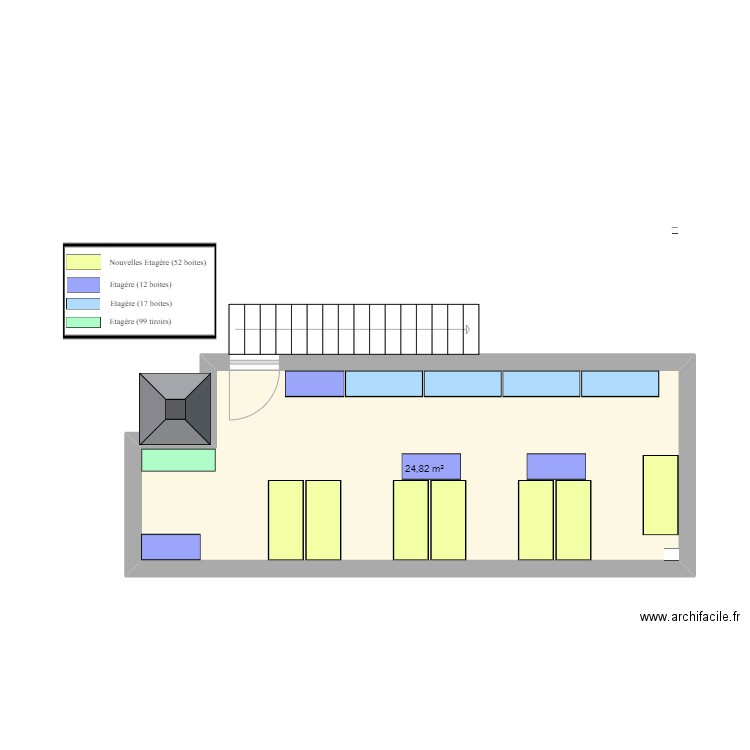 Mezzanine avec étagères treesco. Plan de 0 pièce et 0 m2