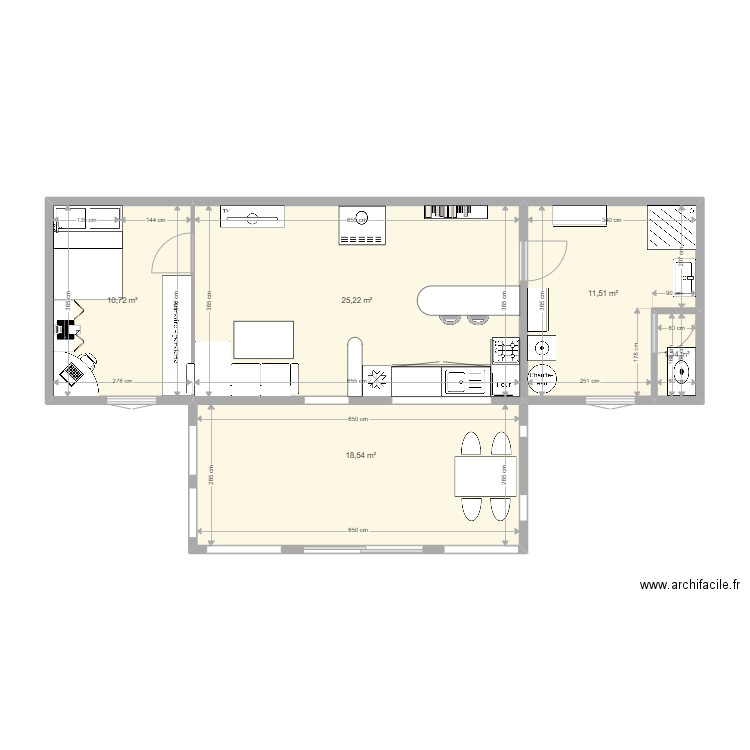 version 2.1. Plan de 5 pièces et 67 m2