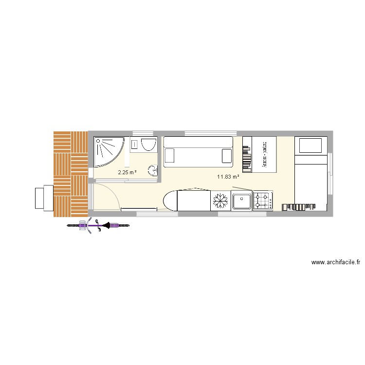 Deuxième plan de ma tiny house. Plan de 0 pièce et 0 m2