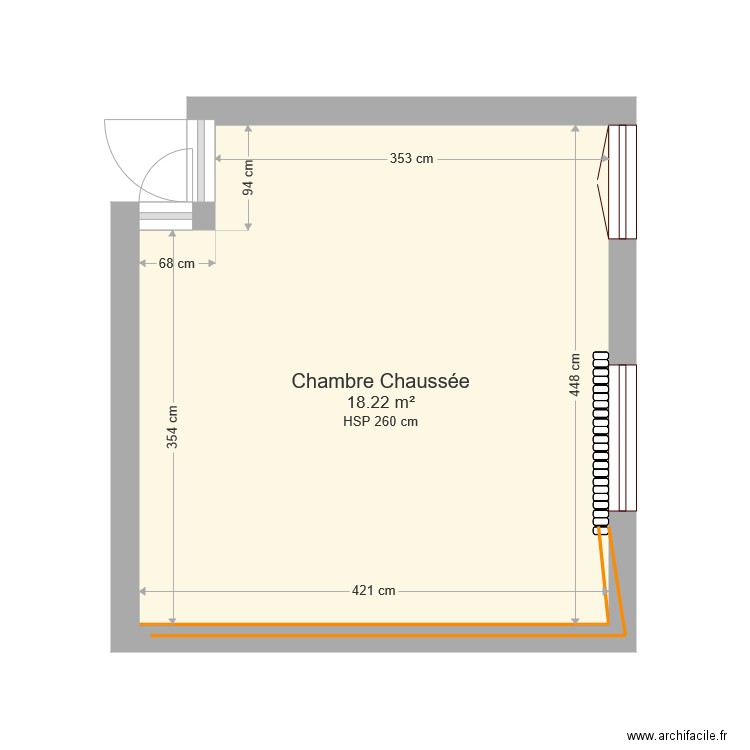 Chambre chaussée V0. Plan de 0 pièce et 0 m2