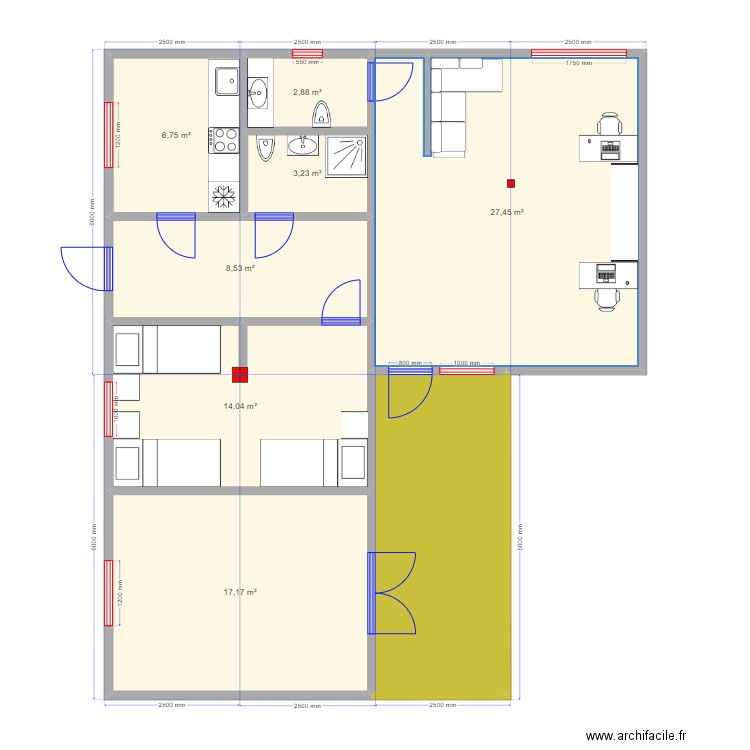 90 2 big spalnya1. Plan de 8 pièces et 94 m2