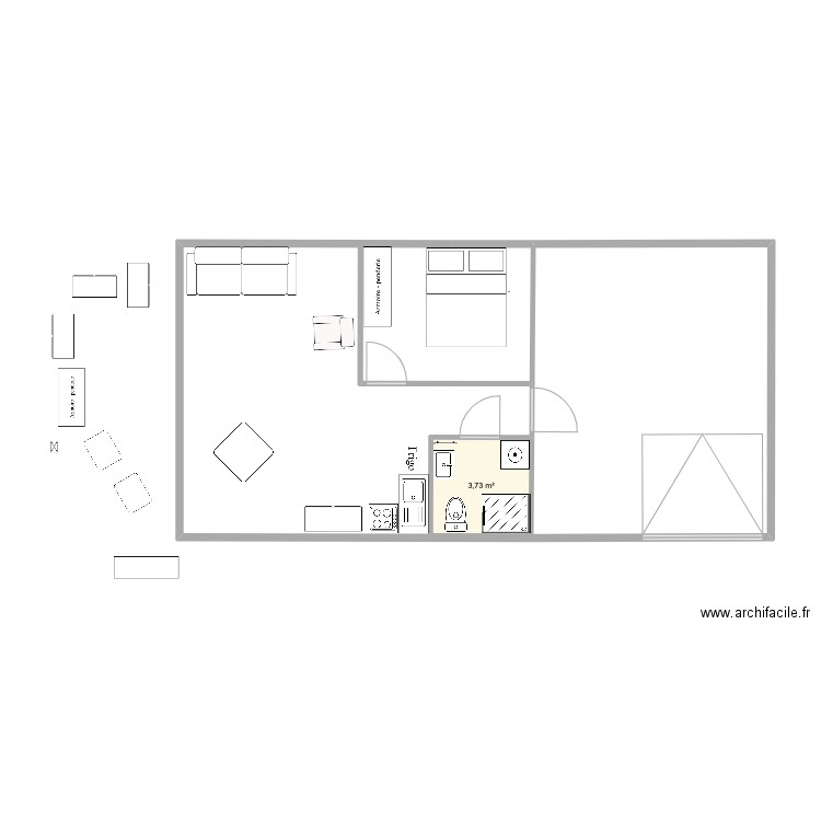 Projet . Plan de 1 pièce et 4 m2