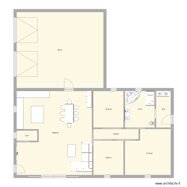 Maison Sylvie test. Plan de 9 pièces et 174 m2