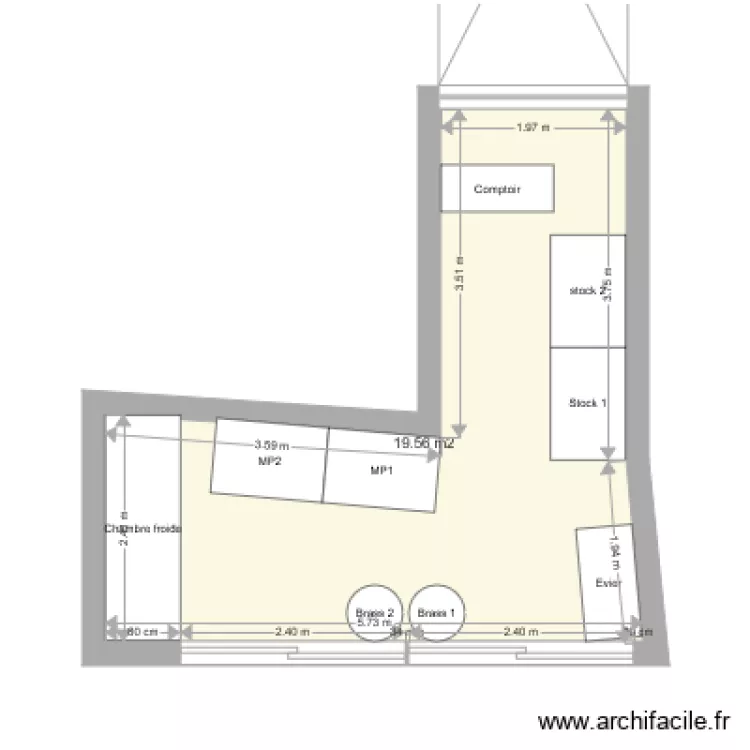 micro brasserie. Plan de 