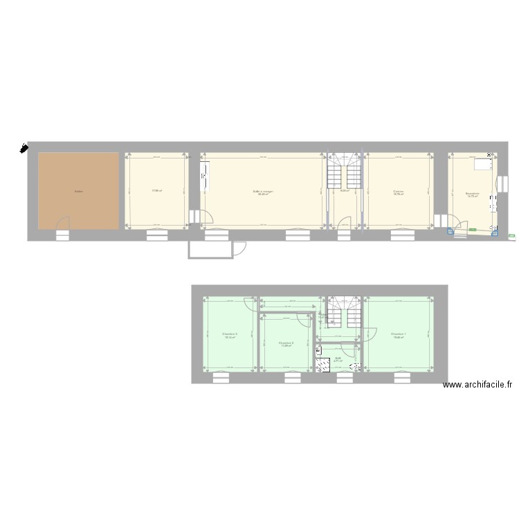 Maison Plozevet. Plan de 0 pièce et 0 m2