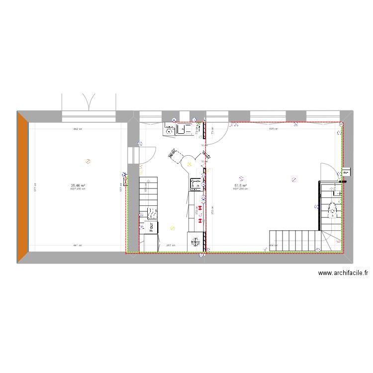 République RC distribution électrique projet 2. Plan de 2 pièces et 77 m2