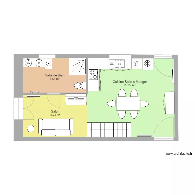 RdC Annexe amménagée sans cote et porte fenêtre 120. Plan de RdC Annexe amménagée sans cote et porte fenêtre 120. Plan de