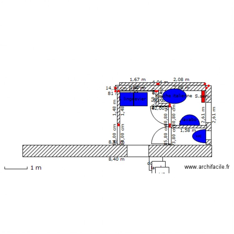 plan BIS salle eau wc lingerie. Plan de 0 pièce et 0 m2