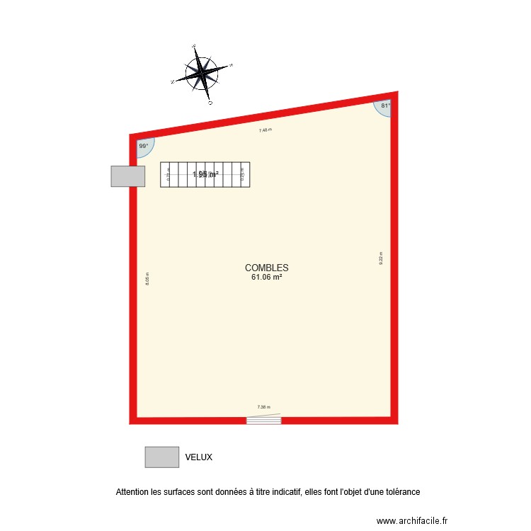 BI 2021 combles. Plan de 0 pièce et 0 m2