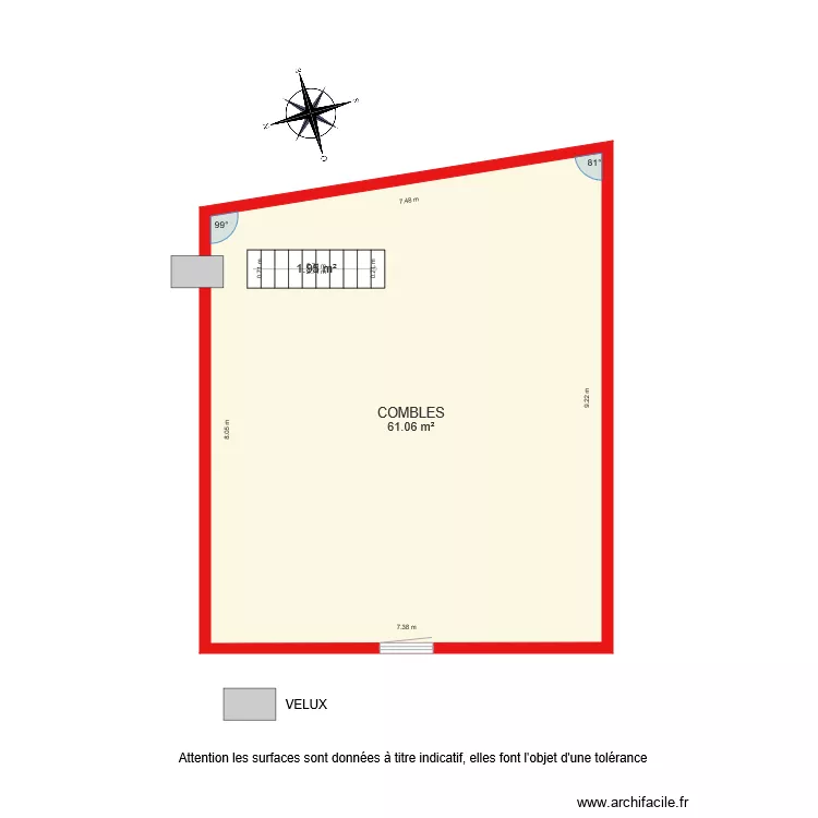 BI 2021 combles. Plan de 