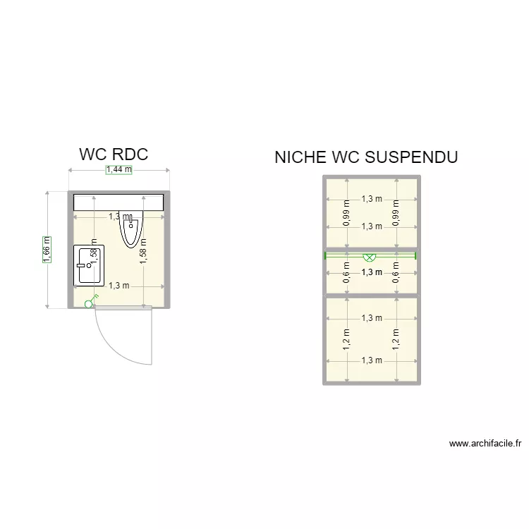 BOUBKARI WC RDC. Plan de 