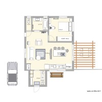 Maison bois 55m2 avec entrée, terasse