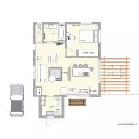 Maison bois 55m2 avec entr&eacute;e, terasse