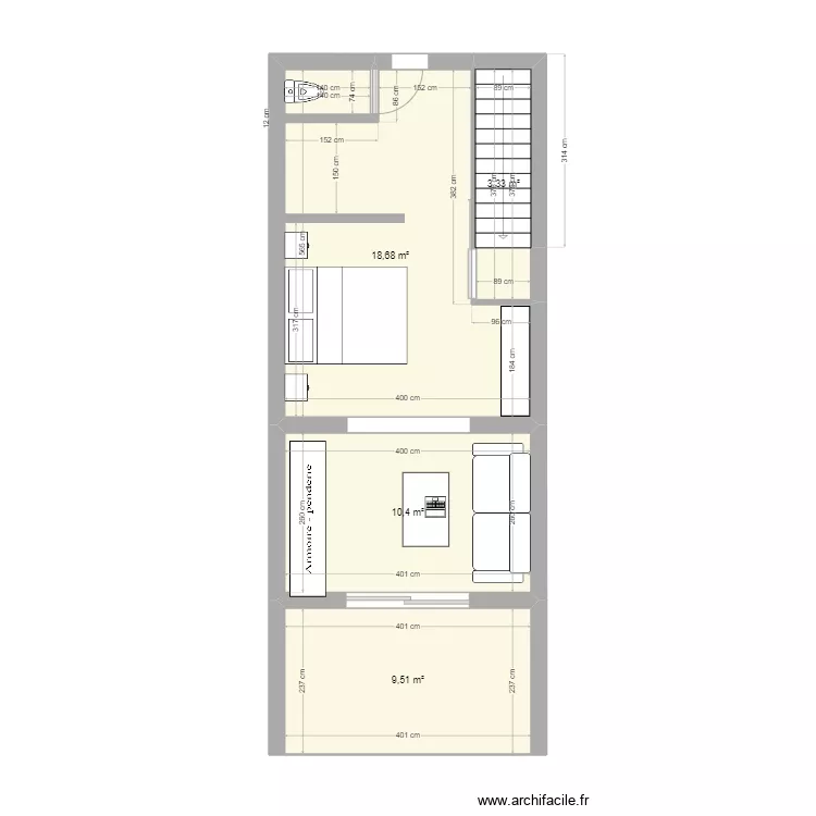 chambre. Plan de 