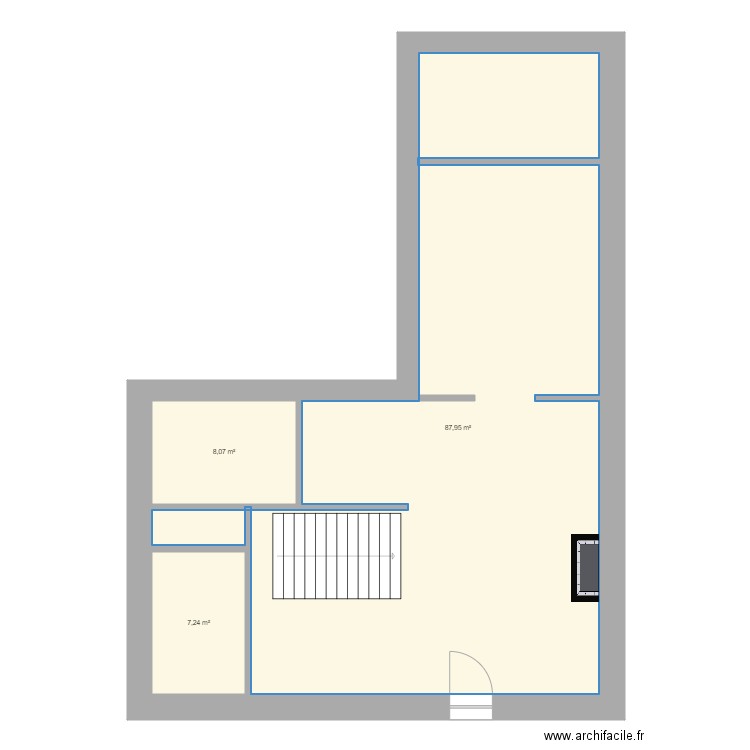 Maison Cléry rdc. Plan de 3 pièces et 103 m2