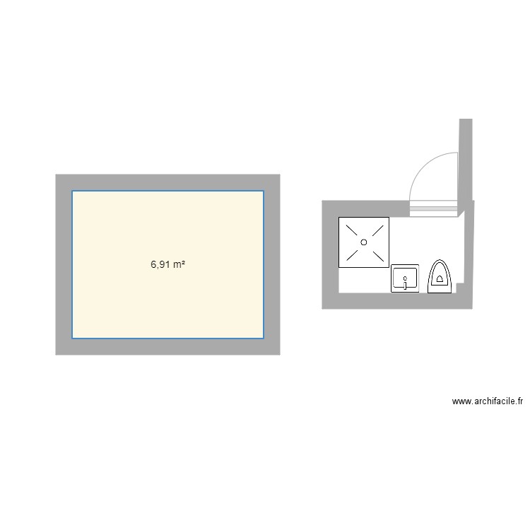 Cuisine et SDB Gaité. Plan de 0 pièce et 0 m2