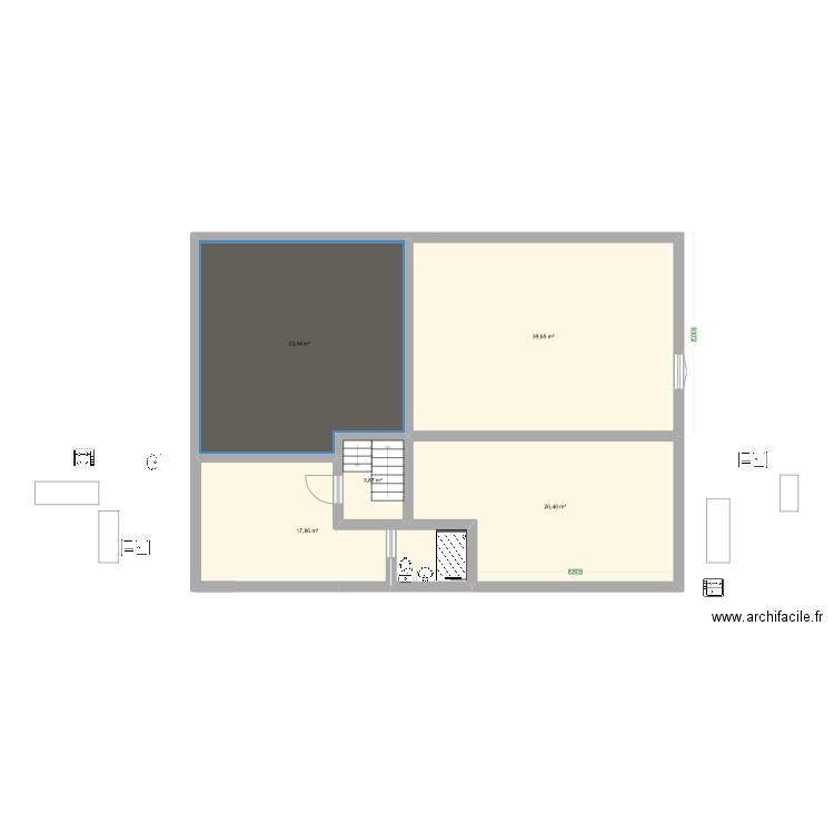 1ER ETAGE IMMEUBLE SAINT JEAN DE COLE. Plan de 5 pièces et 121 m2