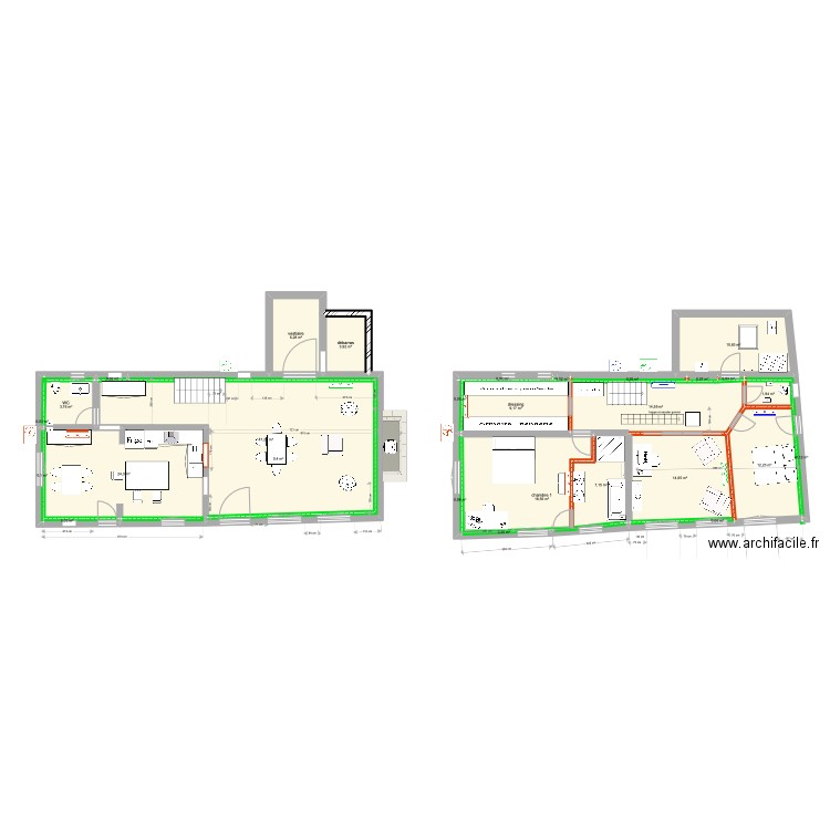 petite maison 13 mars 22 v4  avec SDB sous pente v2. Plan de 0 pièce et 0 m2