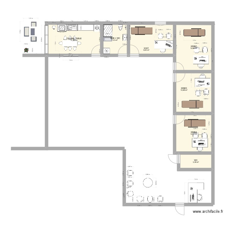plan cabinet kiné. Plan de 0 pièce et 0 m2