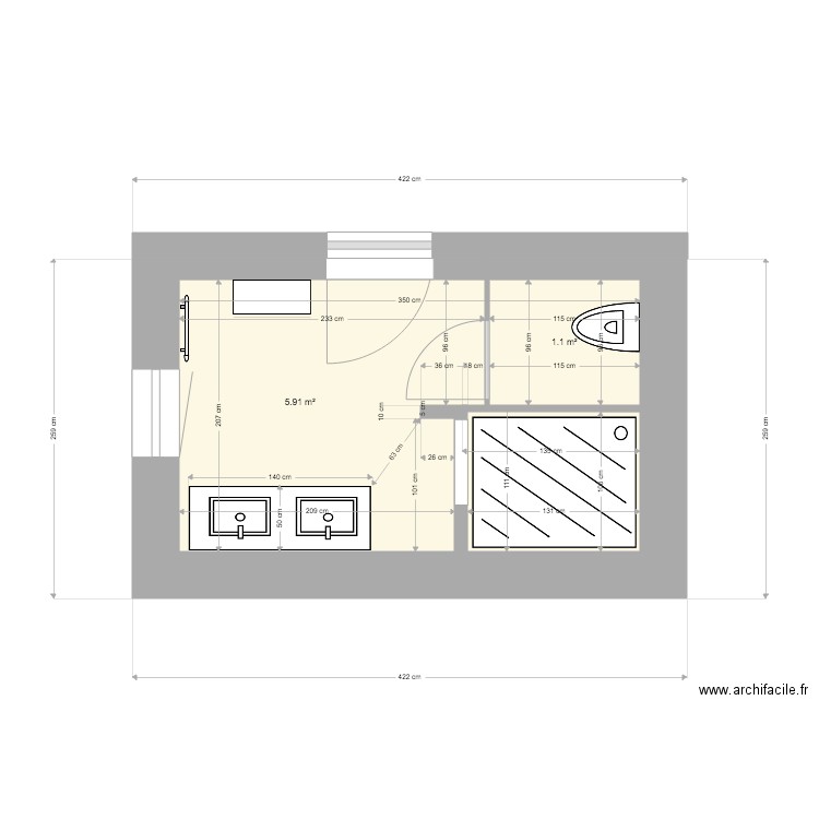 sdb. Plan de 0 pièce et 0 m2