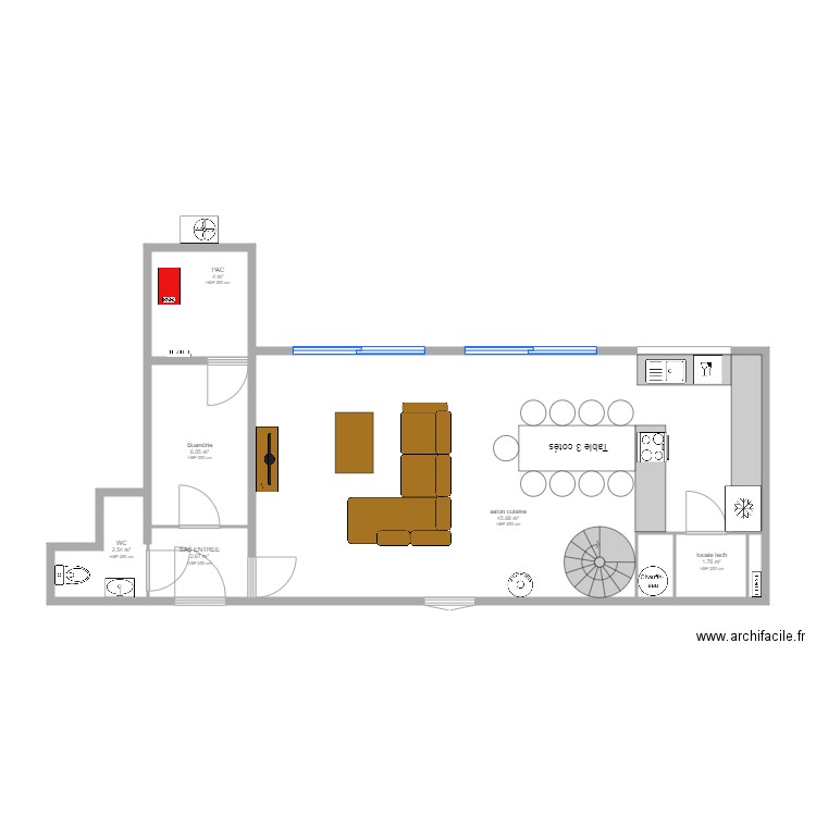 Plan Plancher Chauffant RDC. Plan de 0 pièce et 0 m2