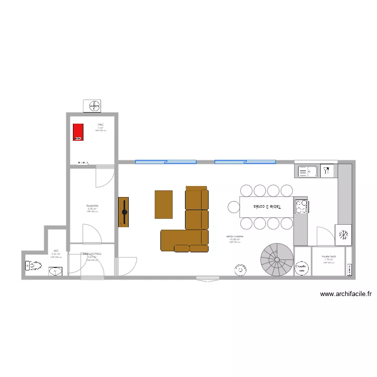 Plan Plancher Chauffant RDC. Plan de 