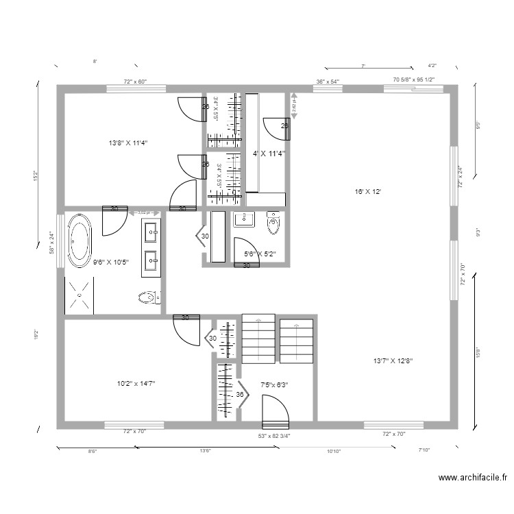 U10. Plan de 8 pièces et 111 m2