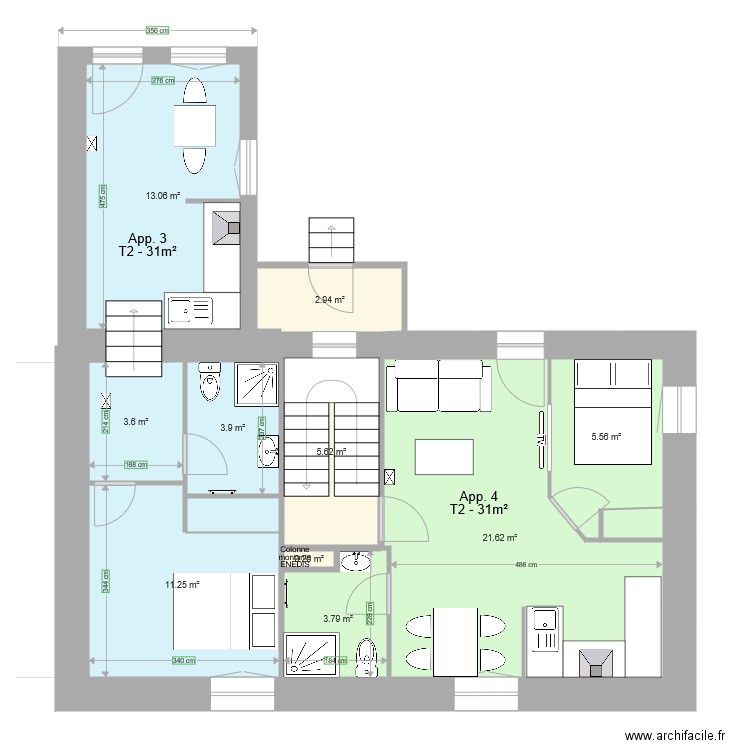 Nantes Etage 1 modif. Plan de 0 pièce et 0 m2