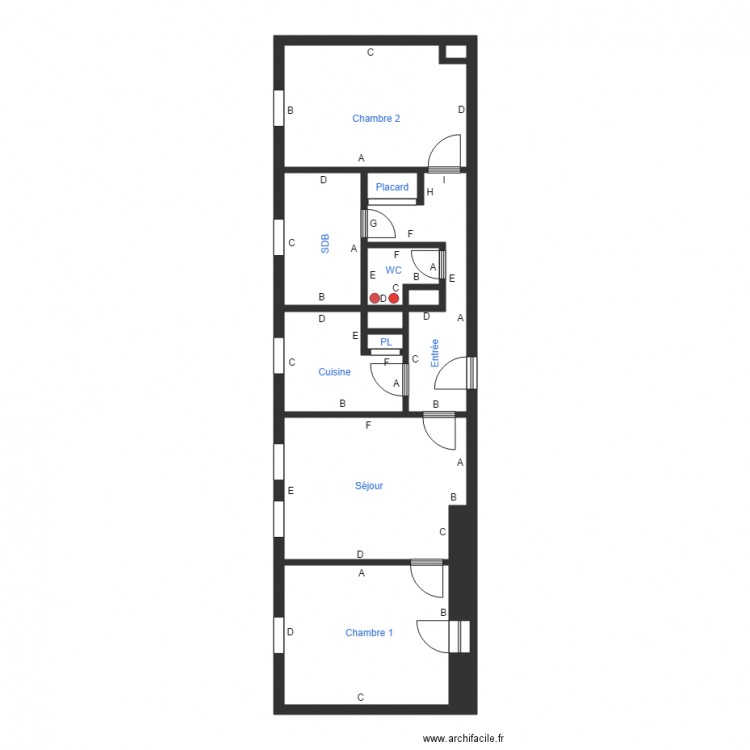 CROQUIS RE JOUEN 3ETG FACE. Plan de 0 pièce et 0 m2