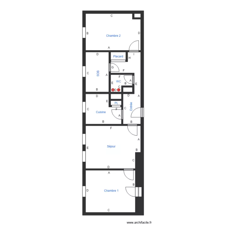 CROQUIS RE JOUEN 3ETG FACE. Plan de 