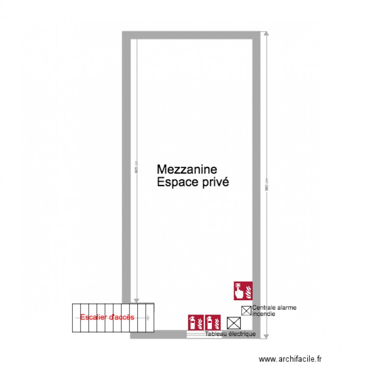 Plan mezzanine sécurité. Plan de 0 pièce et 0 m2