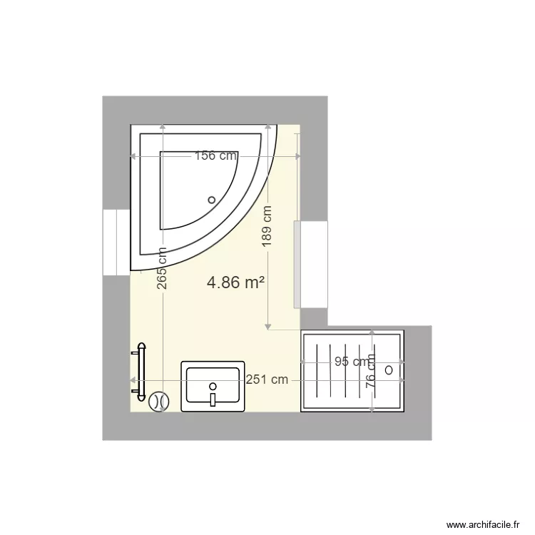 sallde de bain . Plan de 