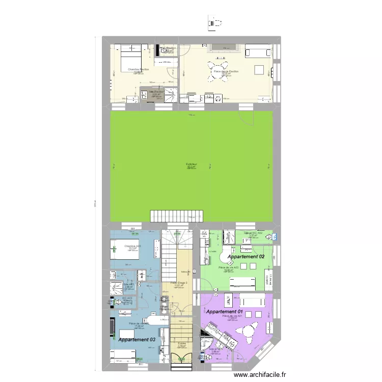 NATIONALE V8 pavillon. Plan de 