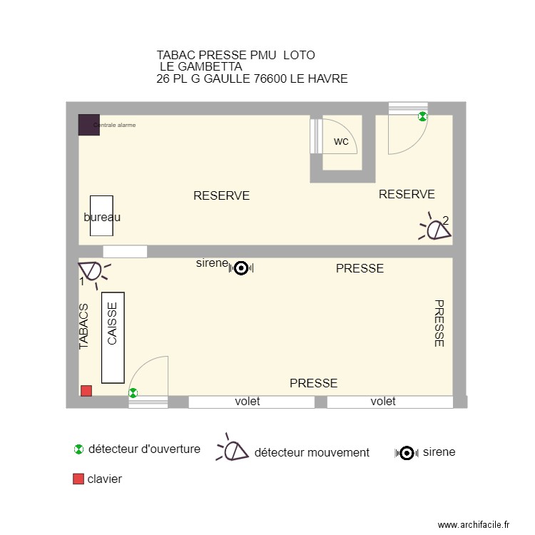 LE GAMBETTA ALARME. Plan de 0 pièce et 0 m2