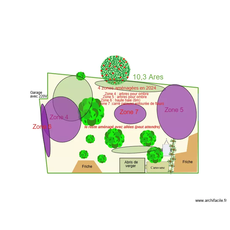 Verger am&eacute;nagement 2024. Plan de 