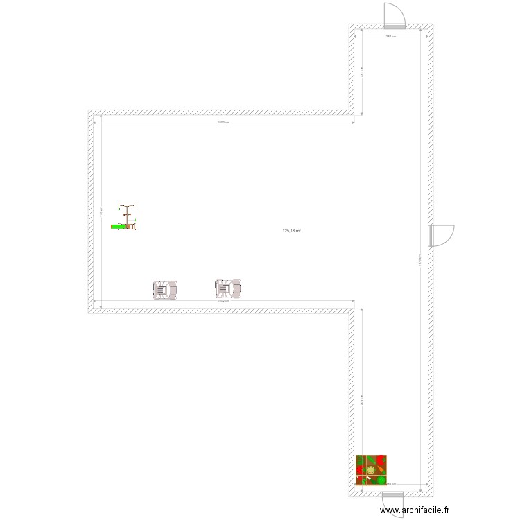 creche st pryve. Plan de 1 pièce et 125 m2