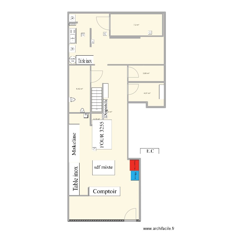 Pornichet. Plan de 6 pièces et 107 m2