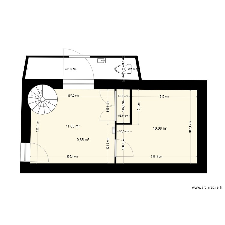 pavillon  rch 9. Plan de 3 pièces et 23 m2