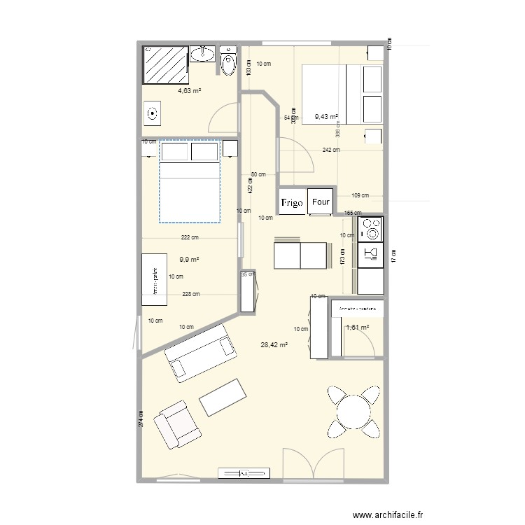 LOFT AYTRE 4. Plan de 5 pièces et 54 m2