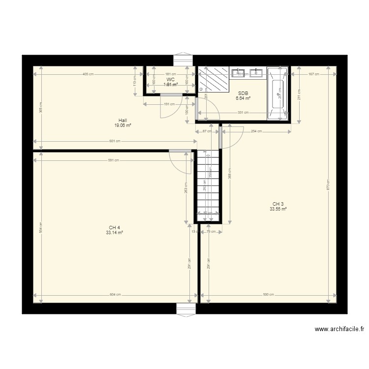 plan original etage. Plan de 0 pièce et 0 m2