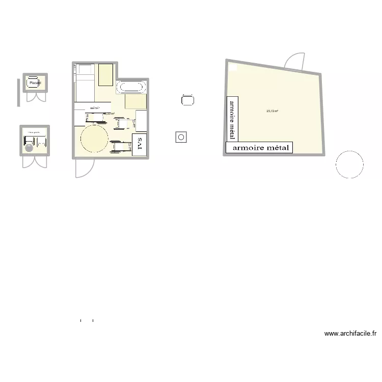 sandra. Plan de 4 pièces et 45 m²