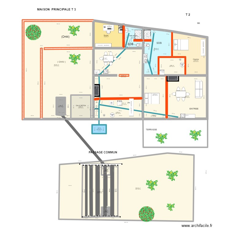 Réseau eaux pujols 1. Plan de 22 pièces et 367 m2