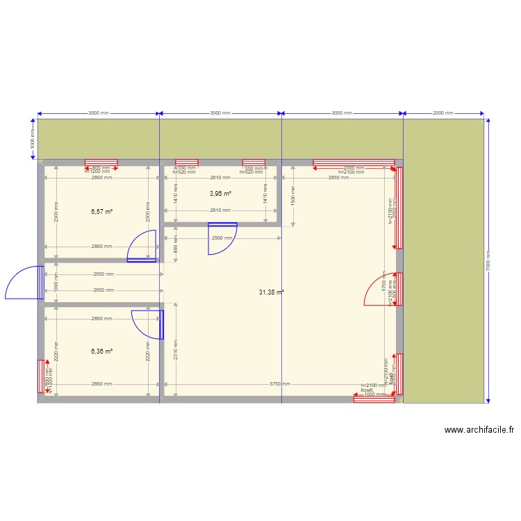 Дмитрий Домодедово. Plan de 5 pièces et 68 m2