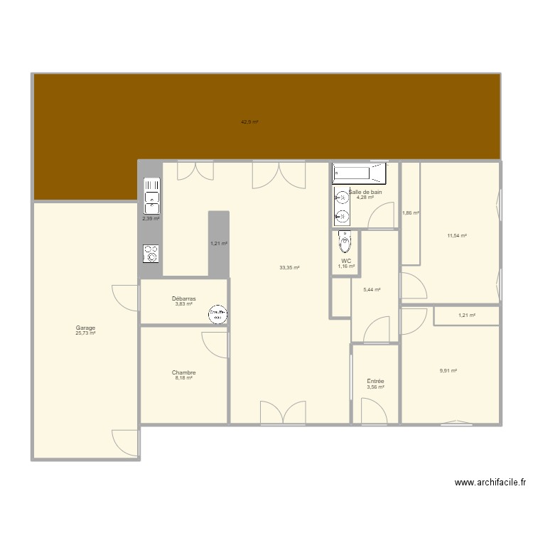 masso. Plan de 15 pièces et 157 m2