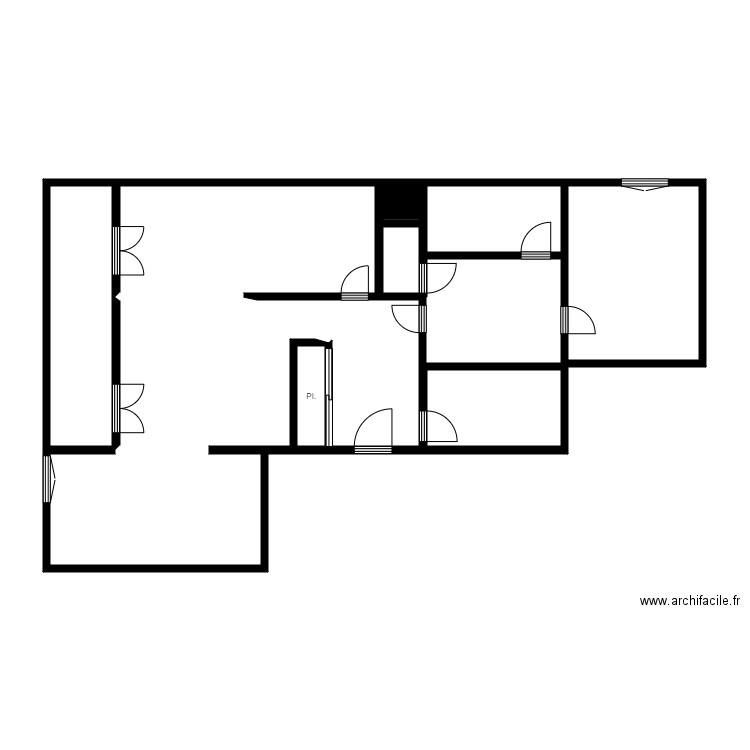 0130A3.03LG032. Plan de 11 pièces et 70 m2