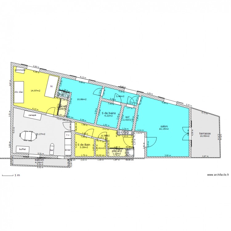 appart 7 et 8 actuels. Plan de 0 pièce et 0 m2