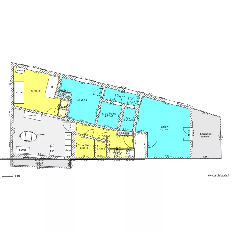 appart 7 et 8 actuels. Plan de 