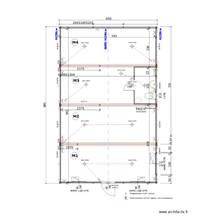 Bungalow - Maison. Plan de 0 pièce et 0 m2