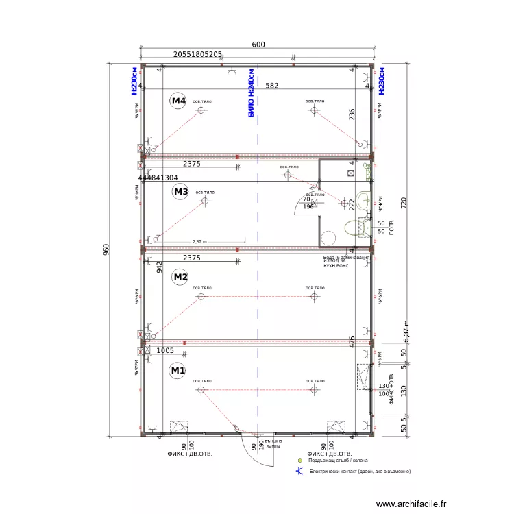 Bungalow - Maison. Plan de 