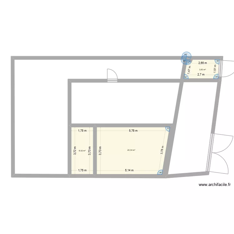 maison. Plan de 3  et 31 m²